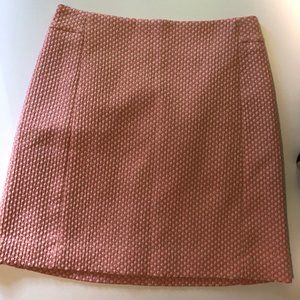 LOFT Pink Preppy Skirt White Polka Dot Size 6